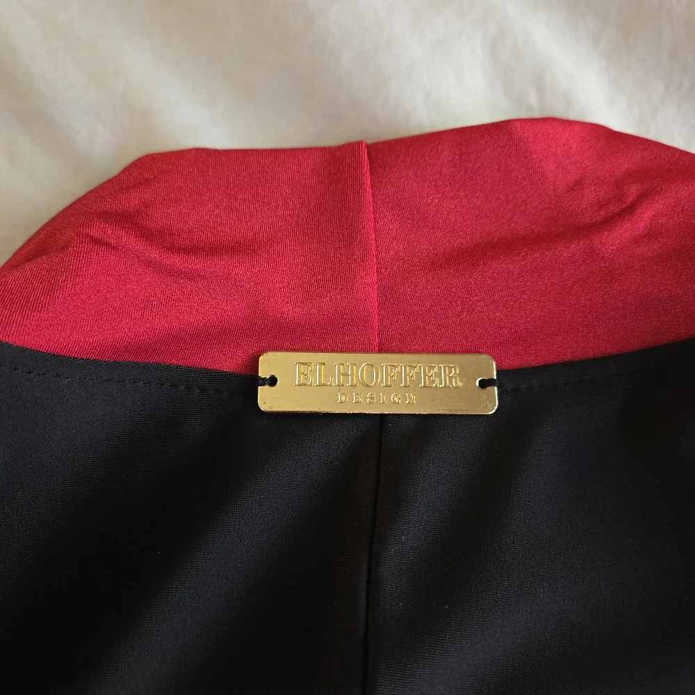 Elhoffer Design Magical Maxi Wrap Dress Red & Black - Picture 9 of 11